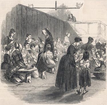 Early Victorian school for girls | Source: Illustrated London News 1846